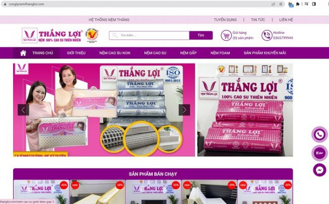 Cung cấp thông tin về các sản phẩm nệm Thắng Lợi đầy đủ, rõ ràng tại web congtynemthangloi.com