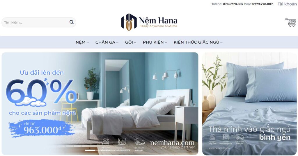 Website Nệm Hana