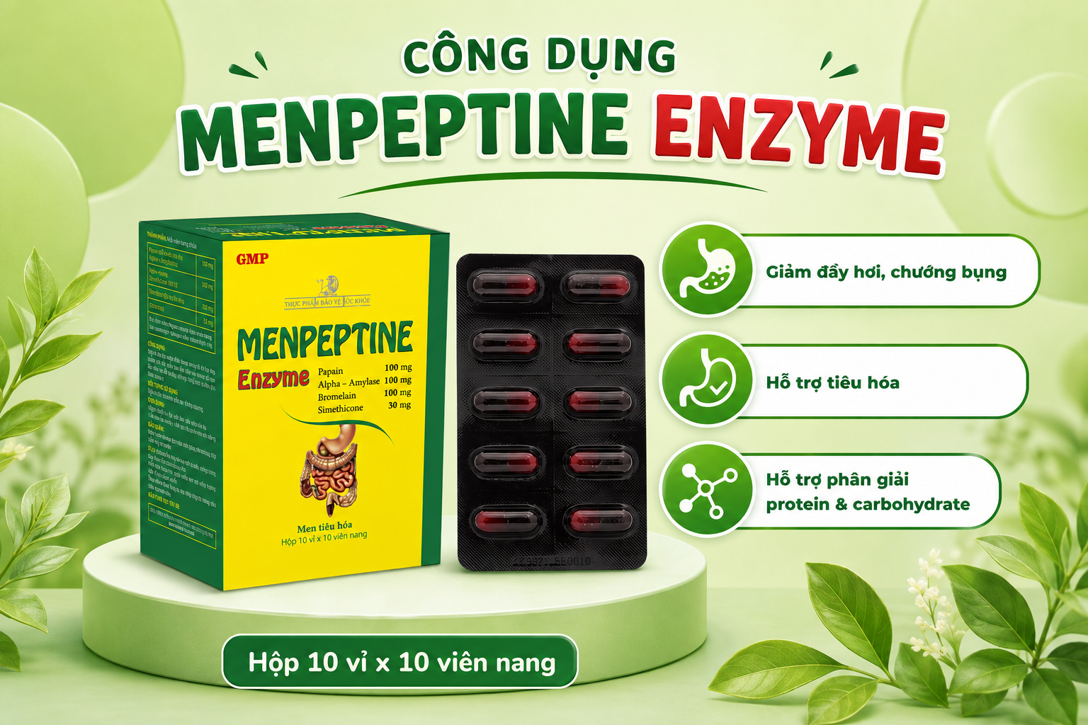 Công dụng của men tiêu hoá Menpeptin